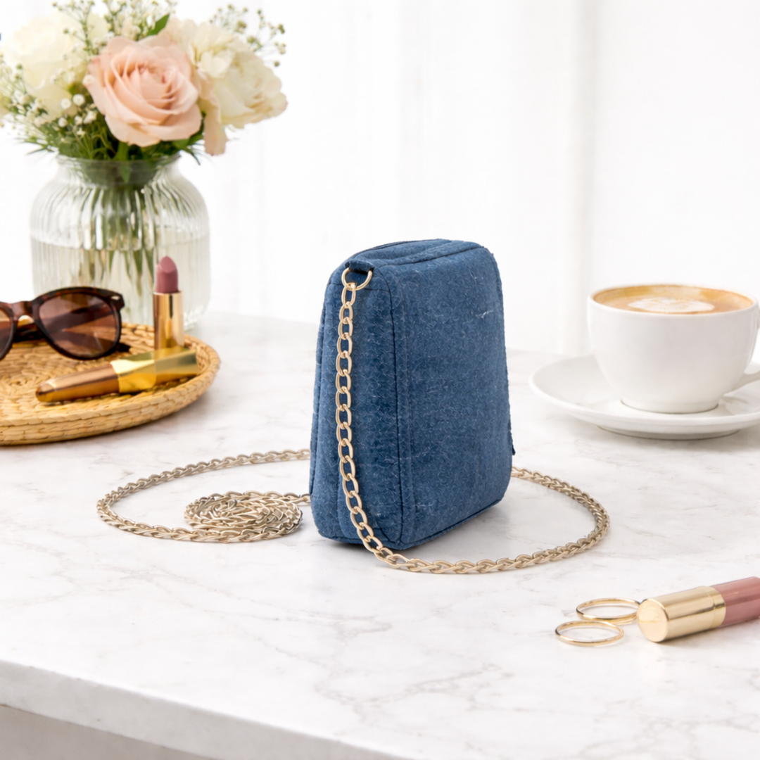 Midnight Ruffle Denim Mini Sling