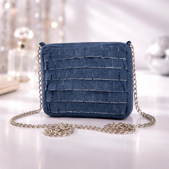 Midnight Ruffle Denim Mini Sling