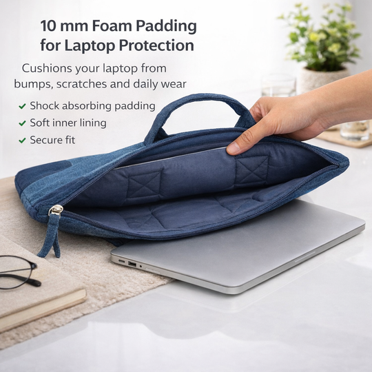14 Inch Denim Patch Laptop Sleeve