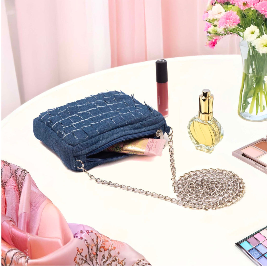 Midnight Ruffle Denim Mini Sling