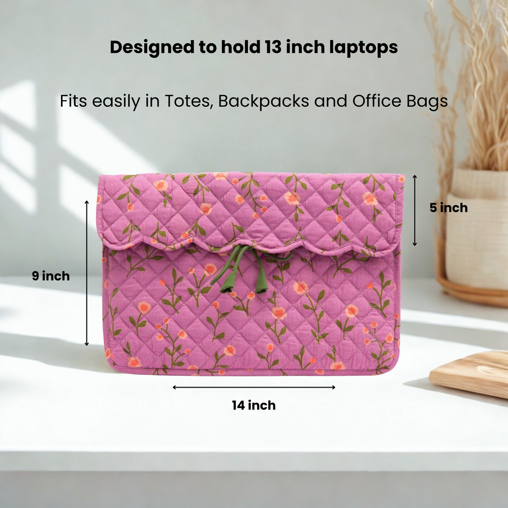 13 inch Blossom Quilt Laptop Sleeve – Lavender Bloom