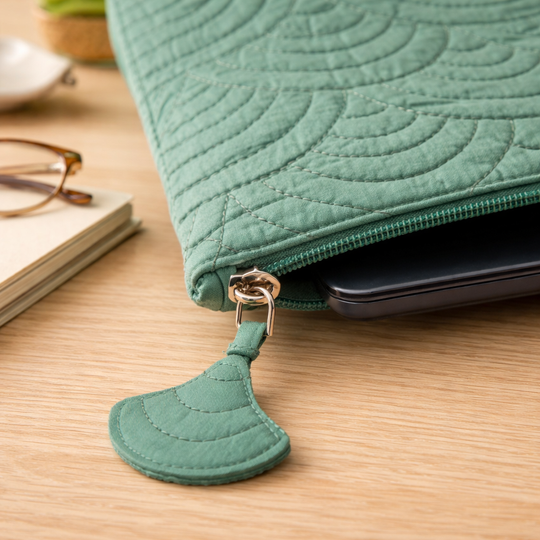 14 Inch Malachite Arc Quilted Laptop Sleeve