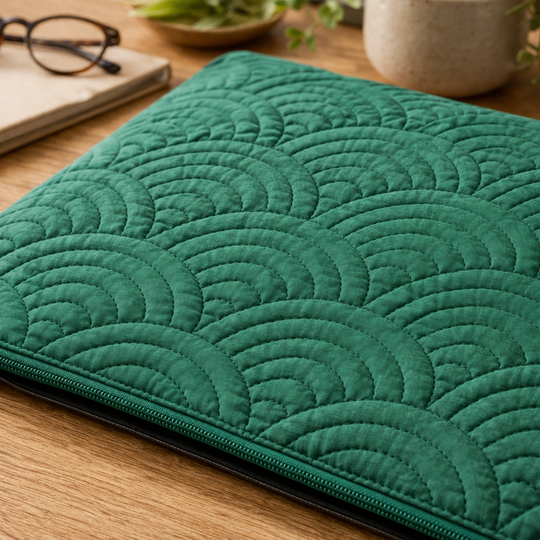 14 Inch Malachite Arc Quilted Laptop Sleeve