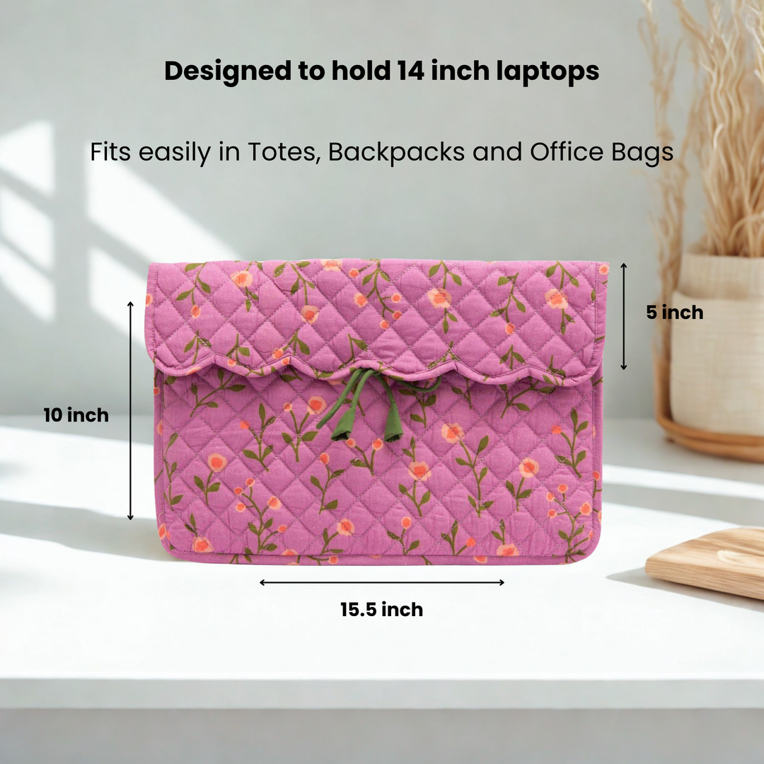 14 inch Blossom Quilt Laptop Sleeve – Lavender Bloom