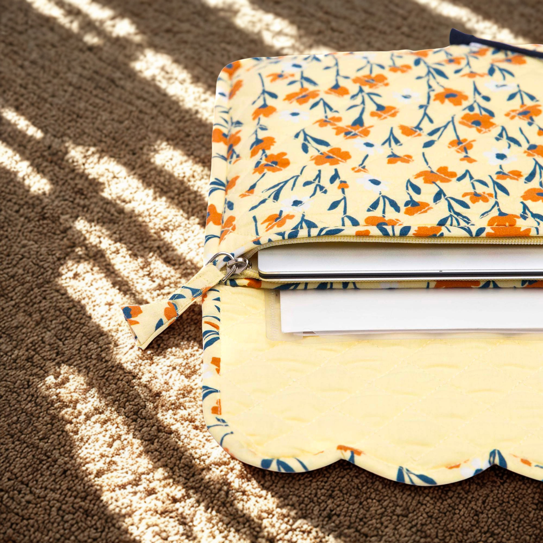 14 Inch Marigold Meadow Quilted Laptop Sleeve