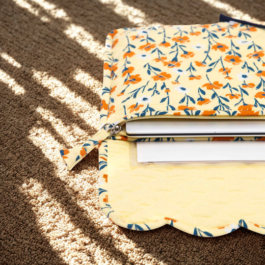 14 Inch Marigold Meadow Quilted Laptop Sleeve