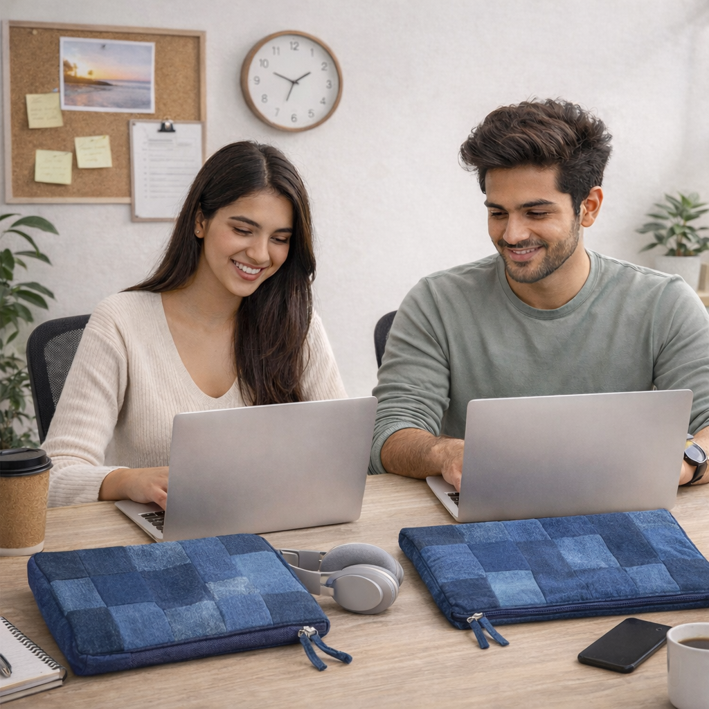 13 Inch Indigo Patchwork Laptop Sleeve