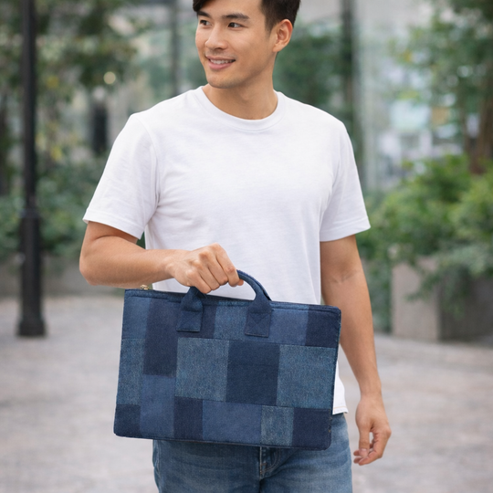 13 Inch Denim Patch Laptop Sleeve
