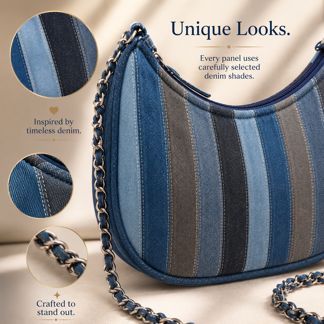 Indigo Pop Mini Hobo ( 9 x 5.5 x 2.5 inches)