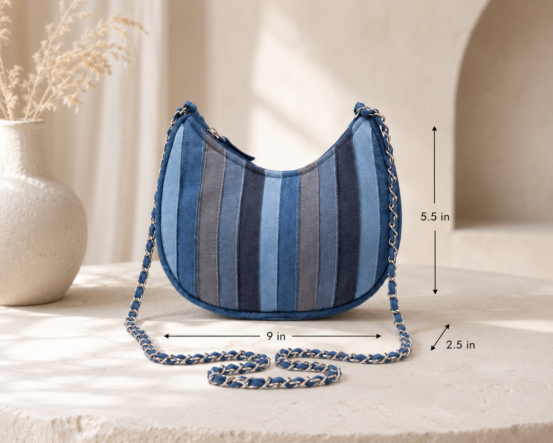 Indigo Pop Mini Hobo ( 9 x 5.5 x 2.5 inches)