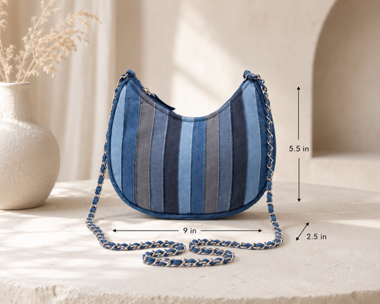 Indigo Pop Mini Hobo ( 9 x 5.5 x 2.5 inches)