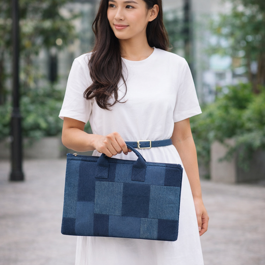 14 Inch Denim Patch Laptop Sleeve