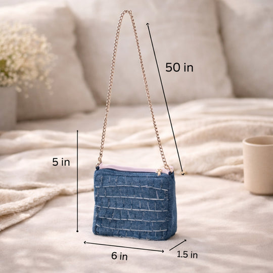 Midnight Ruffle Denim Mini Sling