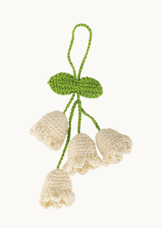 Ivory Lily Bell Crochet Charm