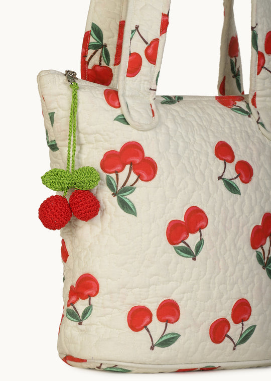 Red Cherries Crochet Charm