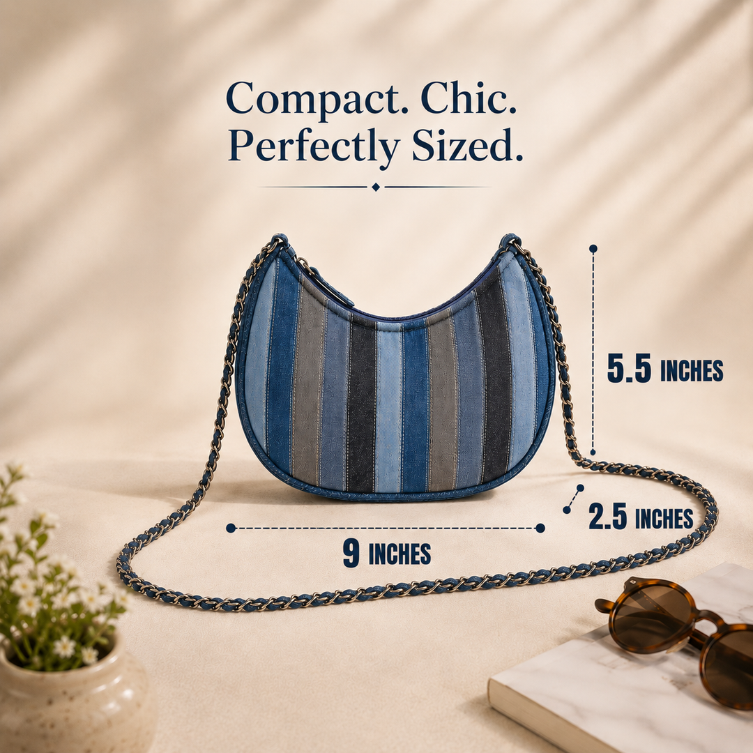 Indigo Pop Mini Hobo ( 9 x 5.5 x 2.5 inches)