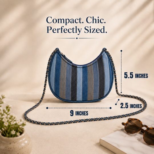 Indigo Pop Mini Hobo ( 9 x 5.5 x 2.5 inches)
